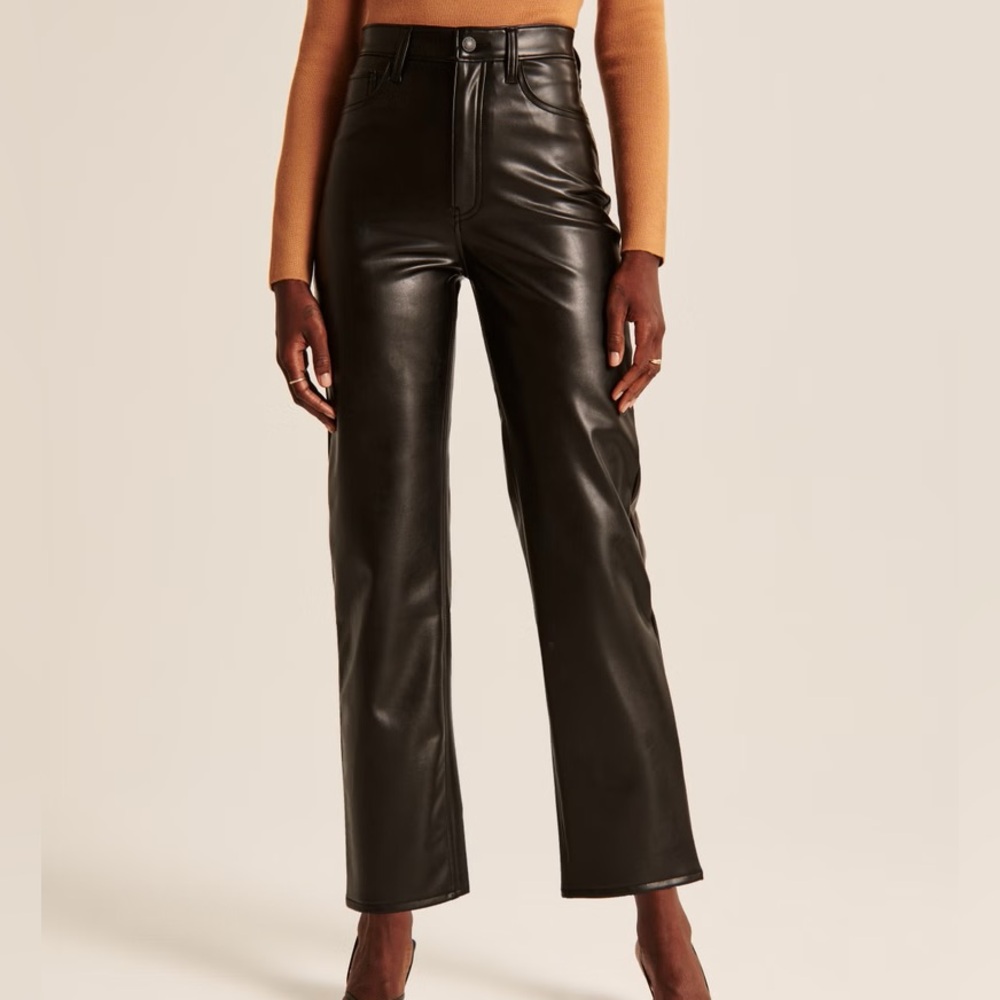 Vegan Leather Ankle Straight Pant